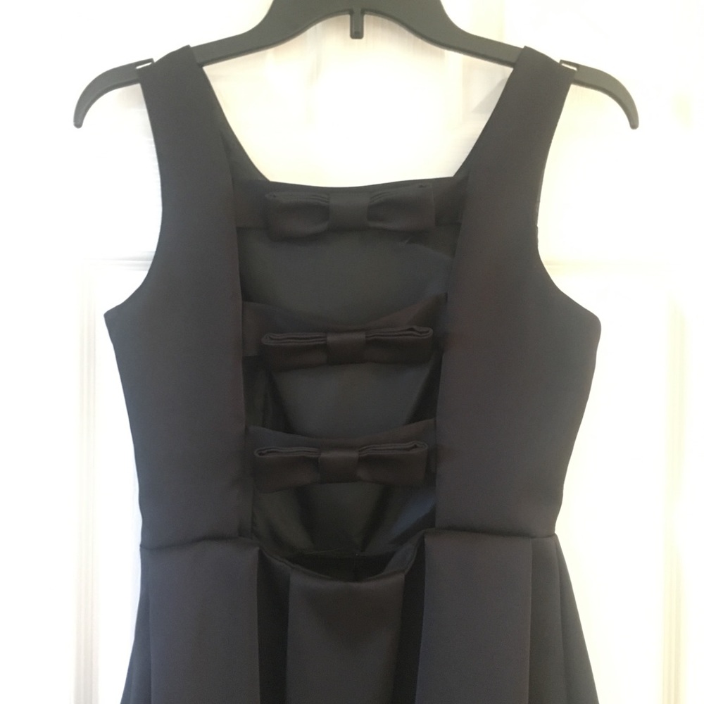 Top Shop Black Skater Dress w/ Bow Detailing